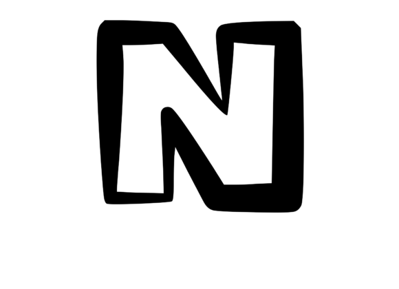 Cute and Bold Uppercase Mono Letter N for Graphics & Crafts