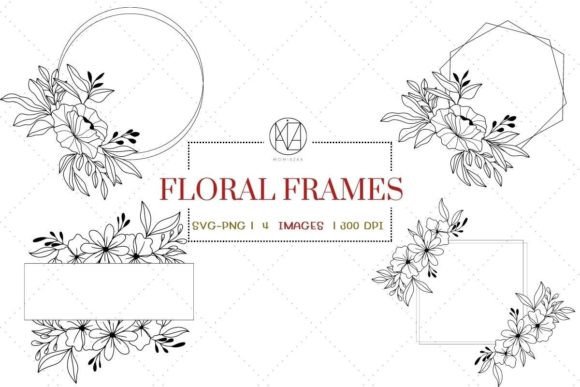FLORAL FRAMES SVG, Geometric Frames for Graphics & Illustrations