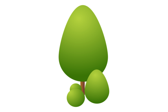 Isometric Tree and Bushes. Street Greene: Graphics for Handmade Art