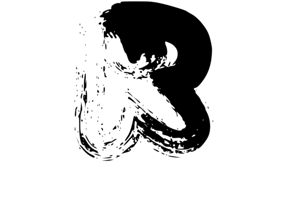 Messy and Rough Fat Brushed Mono R Graphics for Crafts