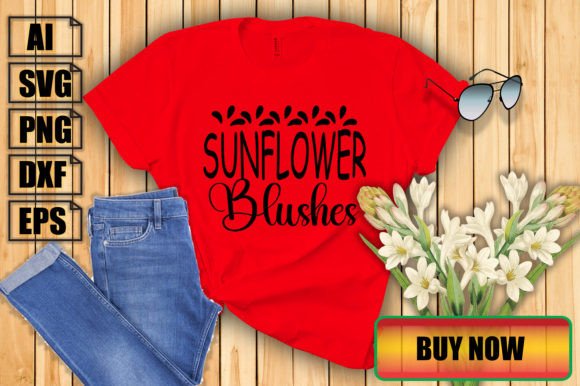 Sunflower Blushes: Modern Graphics for T-Shirt Designs